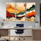 Abstract Mountain Wall Art | Framed Colorful Landscape Canvas