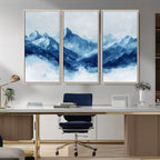 Blue Mountains Wall Art | Framed Snowy Range Canvas Artwork