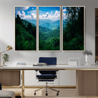 Tropical Jungle Wall Art Canvas Print | Framed Lush Valley