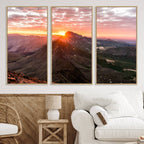 Mountain Sunrise Wall Art Canvas Print | Alpine Ridge Morning Light