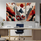 Abstract Mountain Wall Art | Framed Vibrant Landscape Canvas