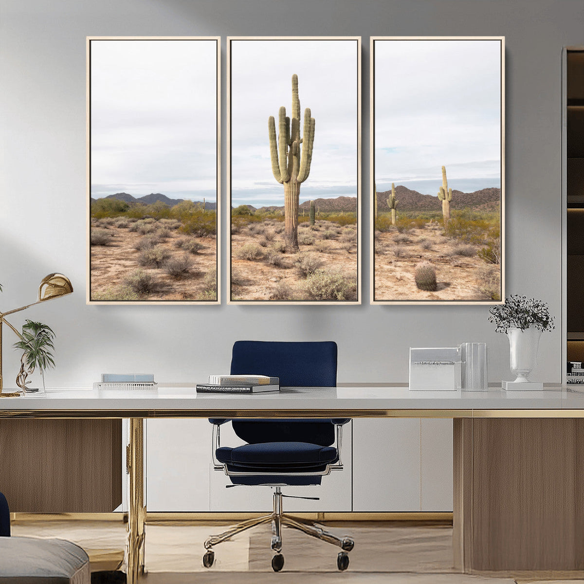 Saguaro Cactus Wall Art | Framed Desert Canvas Artwork