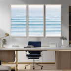 Ocean Wave Surfer Wall Art | Framed Minimal Seascape Canvas
