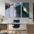 Ocean Wave Wall Art | Aerial Coastal View Canvas Artwork