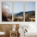 Rustic Landscape Wall Art Canvas Print, Serene Valley Scene