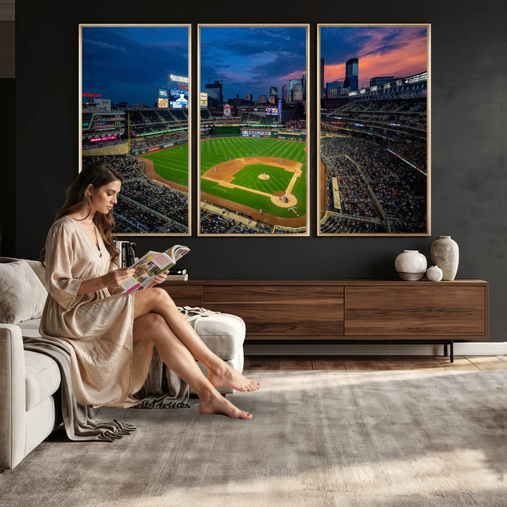 Target Field Wall Art Canvas Print, Baseball Stadium Scene