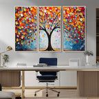 Vibrant Tree of Life Canvas Wall Art | Colorful Abstract Nature
