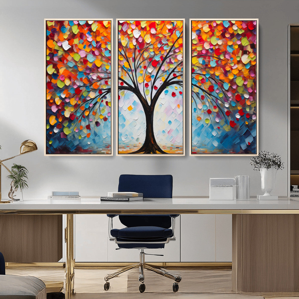 Vibrant Tree of Life Canvas Wall Art | Colorful Abstract Nature
