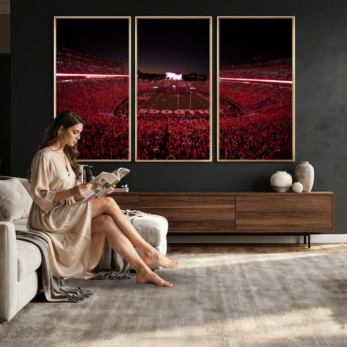 Dooley Stadium Wall Art, Sports Arena Canvas Print, Dooley Field Sanford Stadium