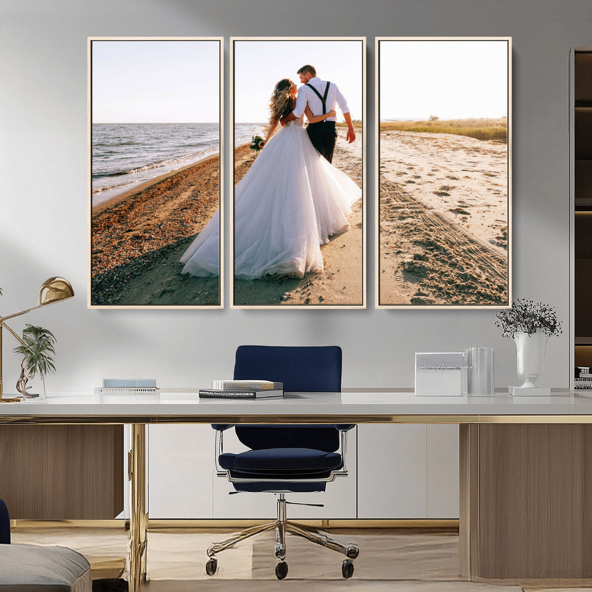 Personalized Custom Photo Wall Art Canvas Print, Unique Picture Design 3 Panel Set
