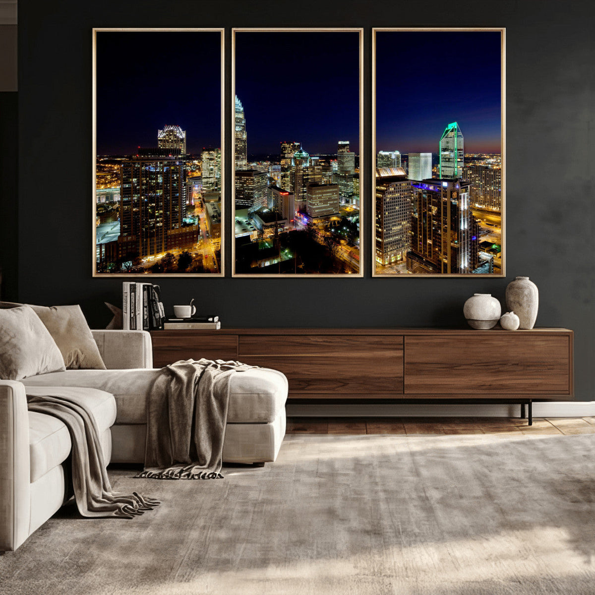 Atlanta Skyline Wall Art Canvas Print | Modern Cityscape