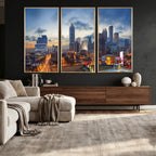Atlanta Skyline Wall Art Canvas Print, Atlanta Downtown Night Cityscape