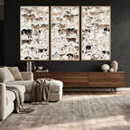 Abstract Texas Cow Canvas Print for Cabin and Western Home Decor
