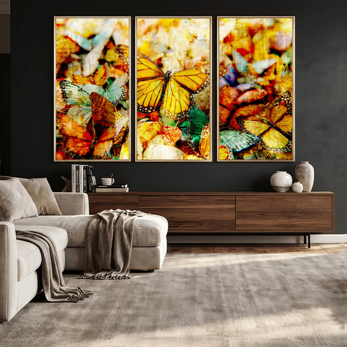Butterfly Wall Art Canvas Print | Colorful Abstract Nature Artwork
