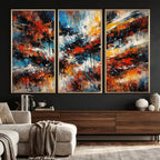 Lyrical Abstract Wall Art Canvas Print, Orange Blue Abstract