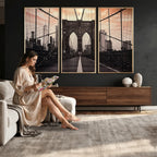 Brooklyn Bridge Canvas Wall Art, New York City Skyline Photography
