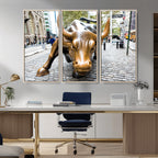 Charging Bull Wall Art Canvas Print