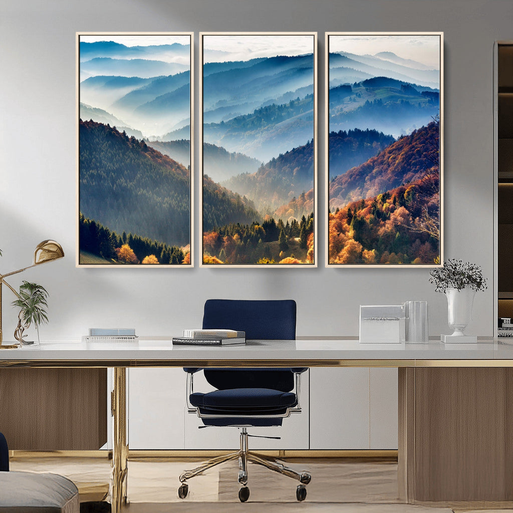 Mountains Forest Autumn Wall Art Canvas Print