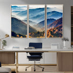 Mountains Forest Autumn Wall Art Canvas Print