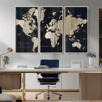 Antique Old World Map Wall Art Canvas Print