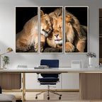 Lion and Lioness Wall Art Canvas Print | African Wildlife Animal Art