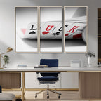 Framed Lucky Poker Cards Canvas | Modern Triptych Wall Art for Game Rooms