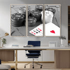 Poker Game Cards Wall Art Canvas, Multi Panel Wall Art