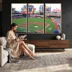 New York Mets Baseball Team Print, Citi Field Baseball Stadium Wall Art