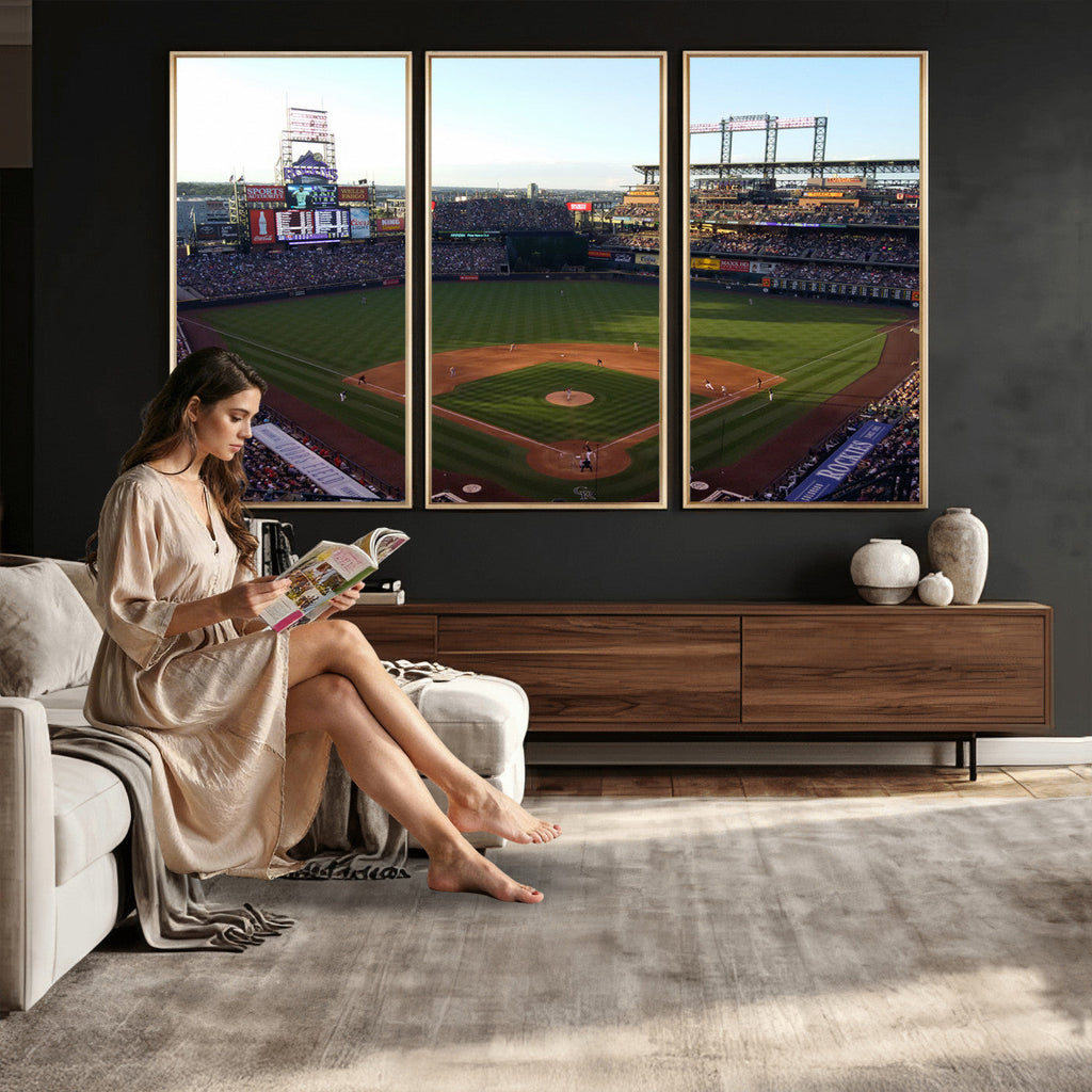 Colorado Rockies Coors Field Wall Art Canvas Print, MLB Baseball Stadium