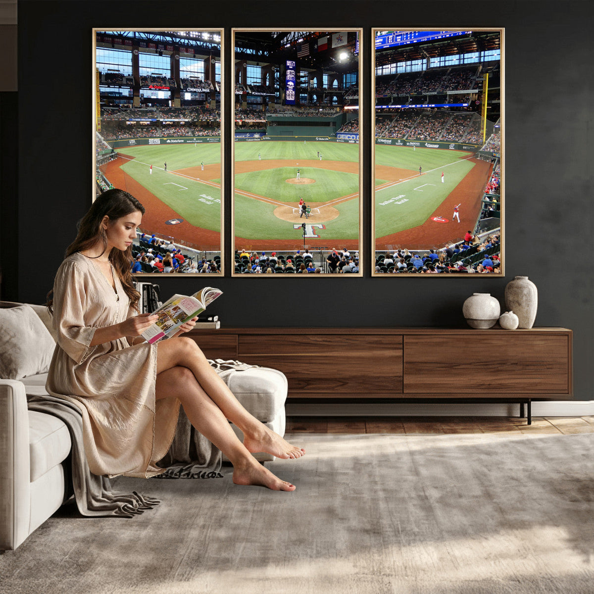 Texas Rangers Baseball Team Print, Arlington Globe Life Field Stadium Wall Art