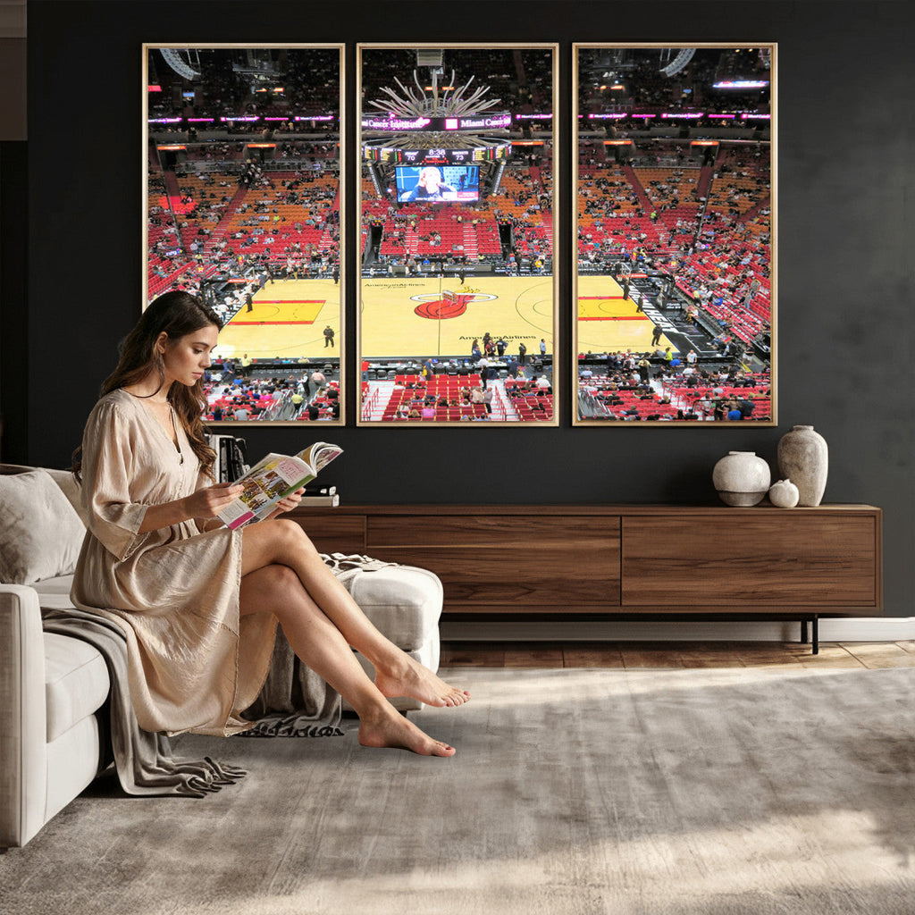 Miami Heat Basketball Team Print Wall Art, Kaseya Center