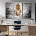 Jaguar Wall Art Canvas Print, Majestic Big Cat in Focused Pursuit