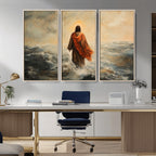 Jesus Walking on Water, Christian Wall Art, Jesus Christ Oil Painting Style Print