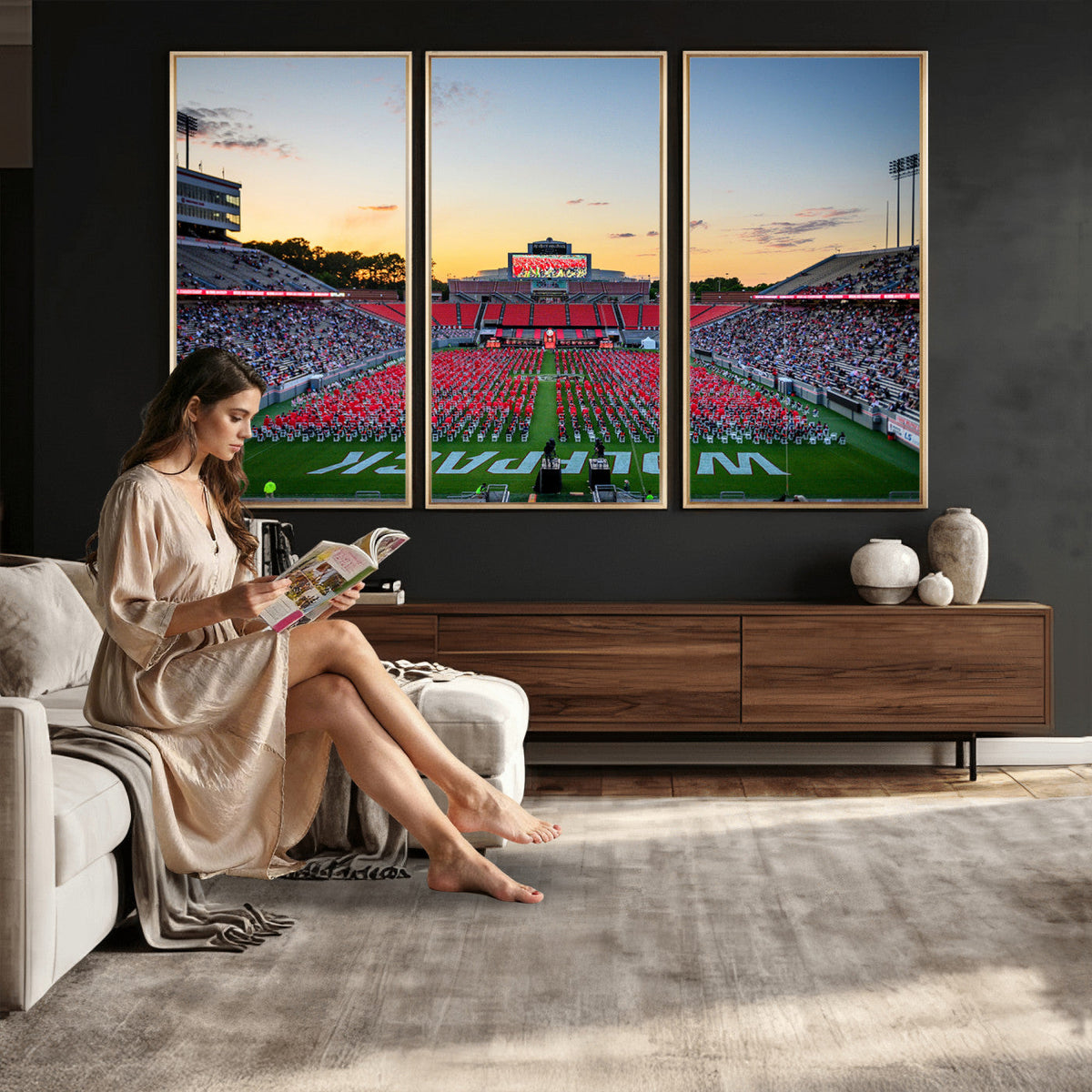 NC State Wolfpack Football Team Print Wall Art, Raleigh