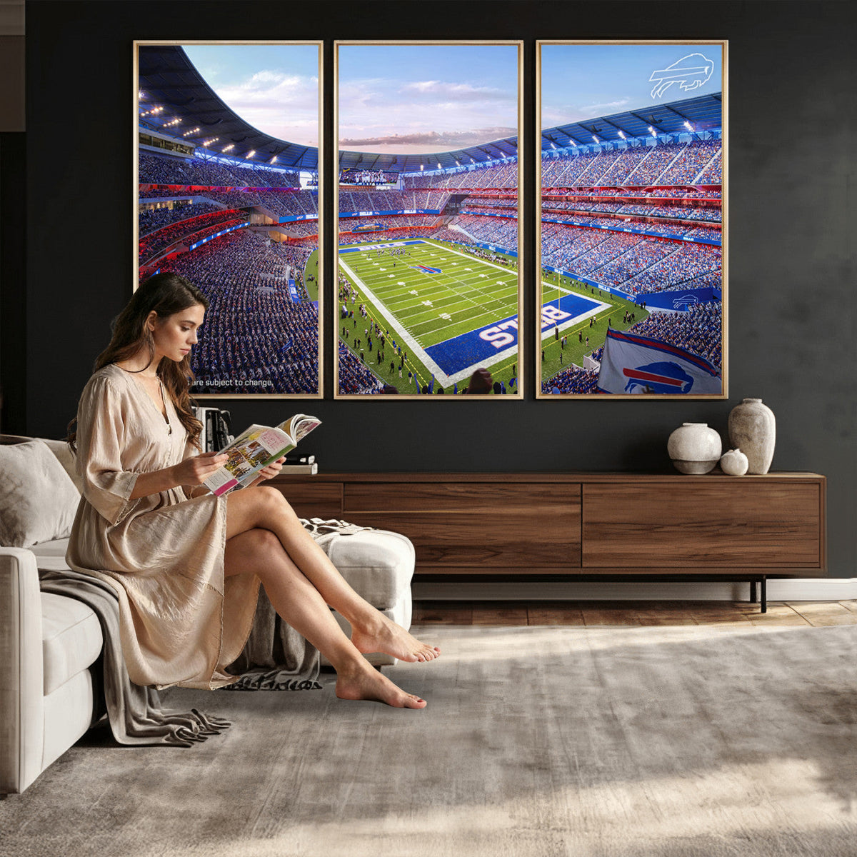 Buffalo Bills Football Team Print Canvas, Buffalo Highmark Stadium