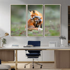 Heartwarming Fox and Baby Cub Wall Art | Canvas Print of Foxes in Nature