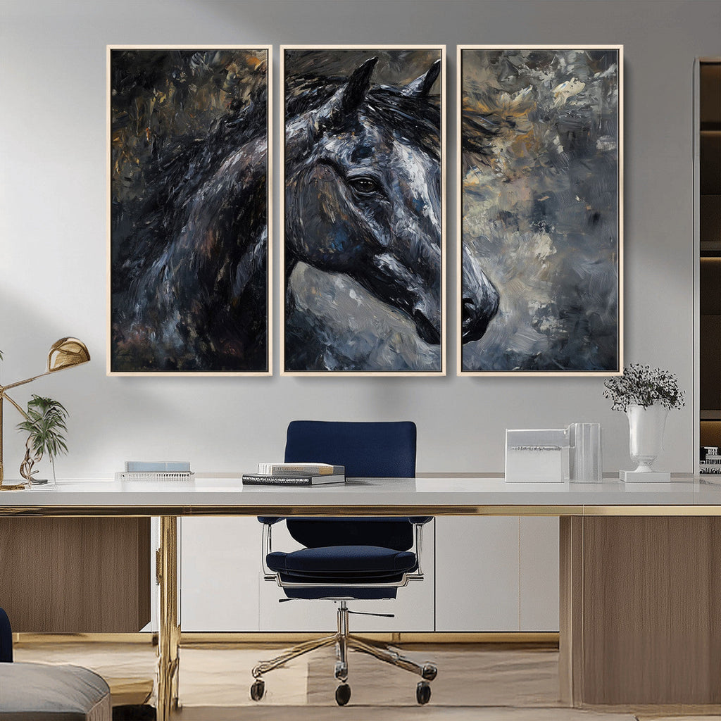Large Abstract Horse Wall Art Canvas Print, Farmhouse Wall Art