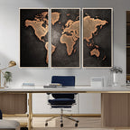 World Map Canvas Print | Framed Travel Map Wall Art for Couples