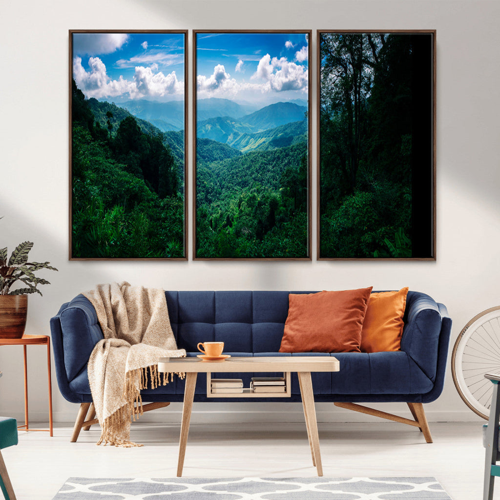 Tropical Jungle Wall Art Canvas Print | Framed Lush Valley