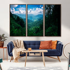 Tropical Jungle Wall Art Canvas Print | Framed Lush Valley