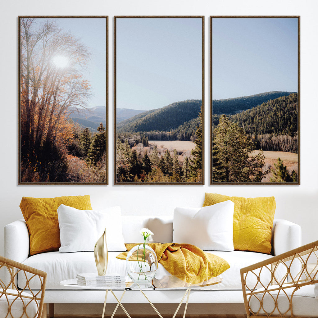 Rustic Landscape Wall Art Canvas Print, Serene Valley Scene