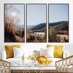 Rustic Landscape Wall Art Canvas Print, Serene Valley Scene