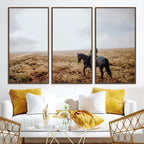 Cowboy Wall Art Canvas Print, Framed Western Rustic Ranch Scene