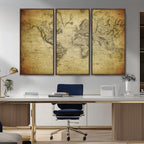 Push Pin World Map Canvas Print | Travel Tracker Wall Art