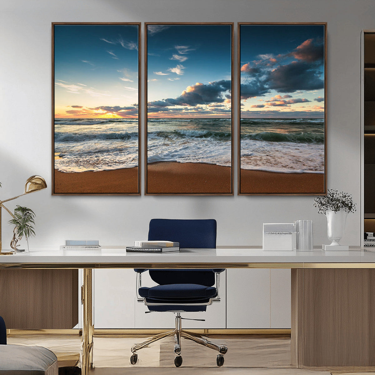 Ocean Beach Wall Art Canvas Print Sunset Artwork Print