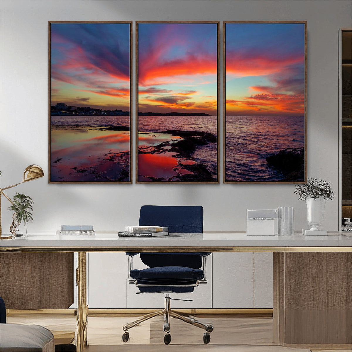 Glorious Sunset on The Beach Wall Art Canvas Print