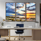 Sunset On The Ocean Wall Art Canvas Print