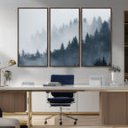 Foggy Pine Forest Wall Art Canvas Print