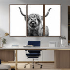 Fanny Scottish Highland Cow Cattle Art Print Farmhouse Wall Art Canvas Print