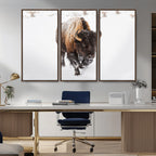 Bison Winter Wall Art Canvas Print For Farmhouse Decor